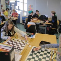 Frá skákkennslu í 7. bekk