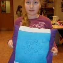 Púði er gerður í 6. bekk