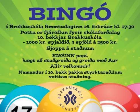 Bingó í Brekkuskóla