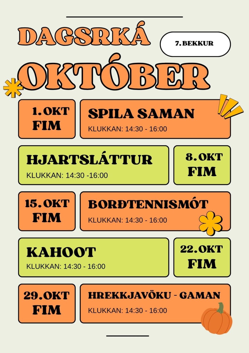 Félagsmiðstöð 7. bekkur