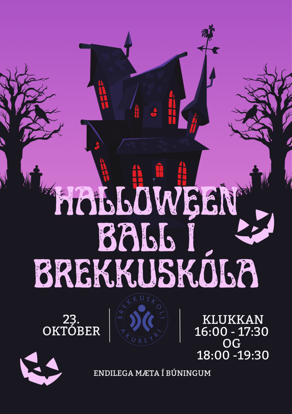 Hrekkjuvökuball fyrir yngsta- og miðstig