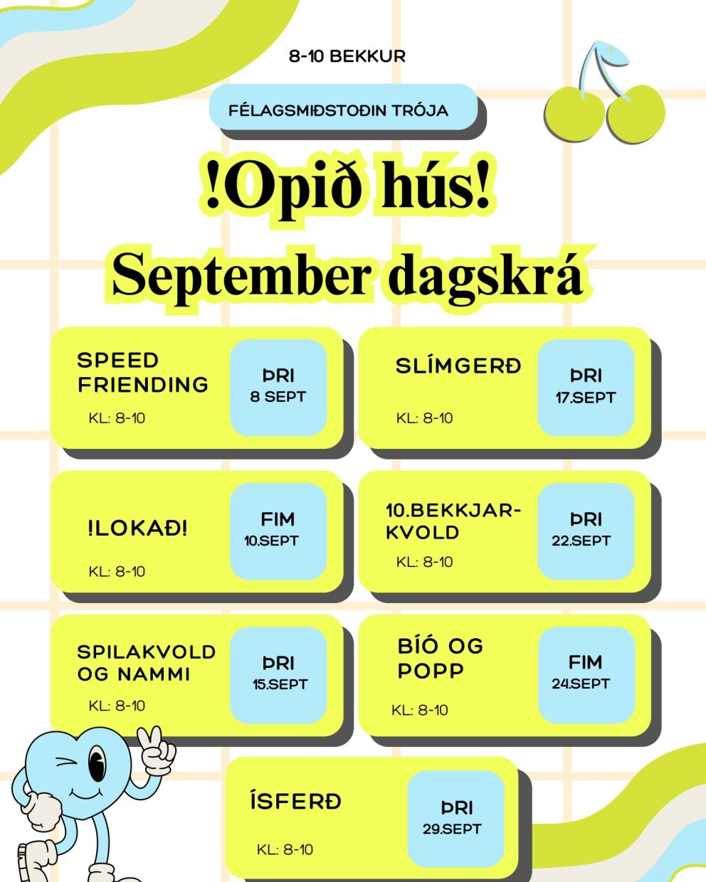 Félgasmiðstöð - unglingaopnun í september