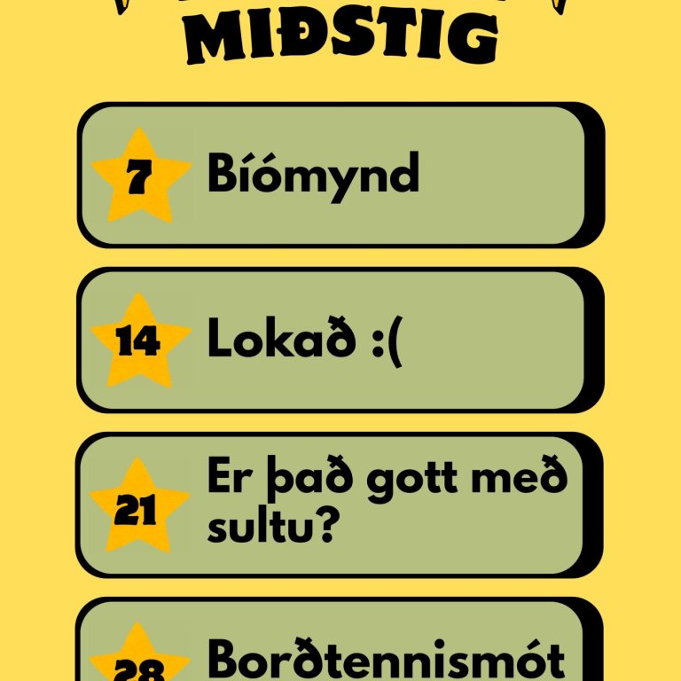 Miðstigsopnun félagsmiðstöðvar í apríl