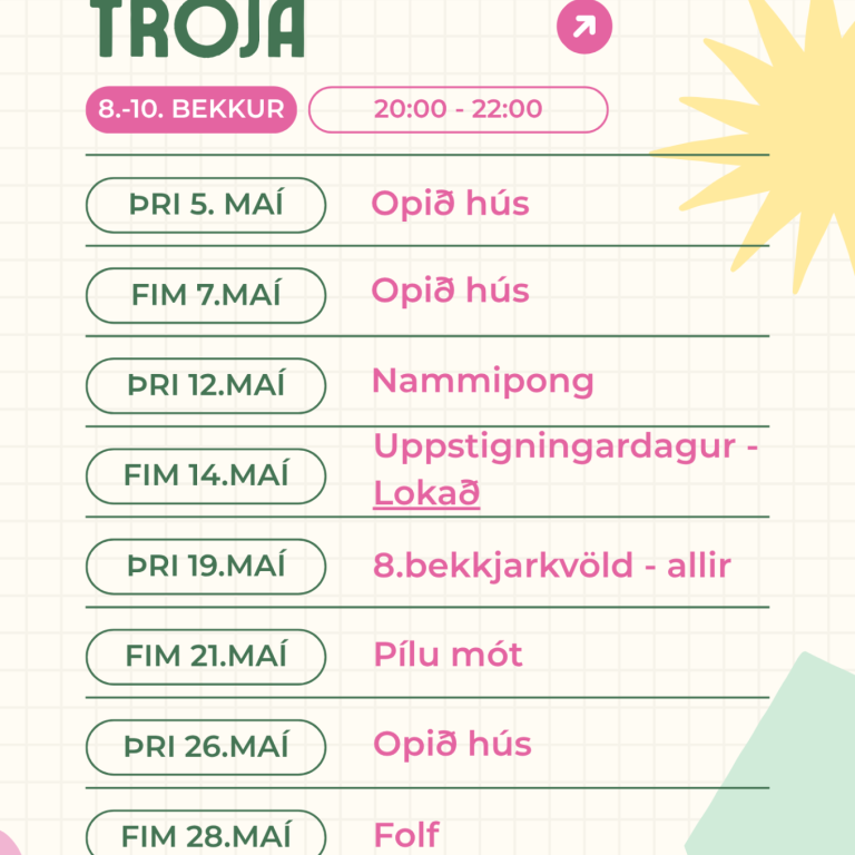 Opið hús í maí - 8. - 10. bekkur